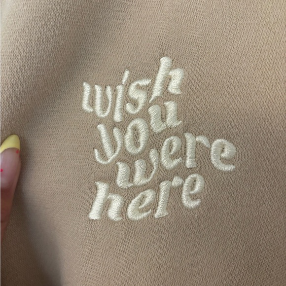 Beige Boathouse Crewneck Size S Embroidered with “wish you were here” - Picture 2 of 6